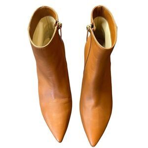 L’Agence Jeannie II Pointed Toe Bootie in Luggage Brown NWOB Size 39 or US 8